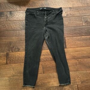 Old navy button fly jeans with distressed hem